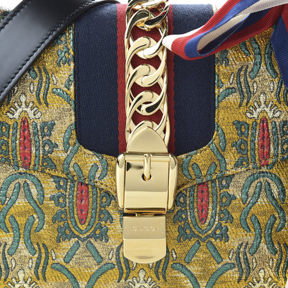 Gucci Iridescent Brocade Small Sylvie Shoulder Bag Gold 10 of 10