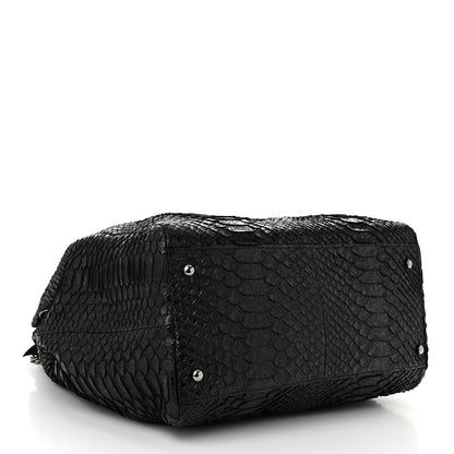 Chanel Snakeskin Accordion Tote Black 4 of 10