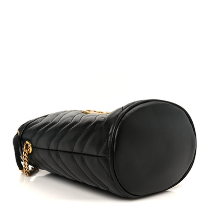 Gucci Calfskin Matelasse Mini GG Marmont 2.0 Bucket Bag Black 4 of 10