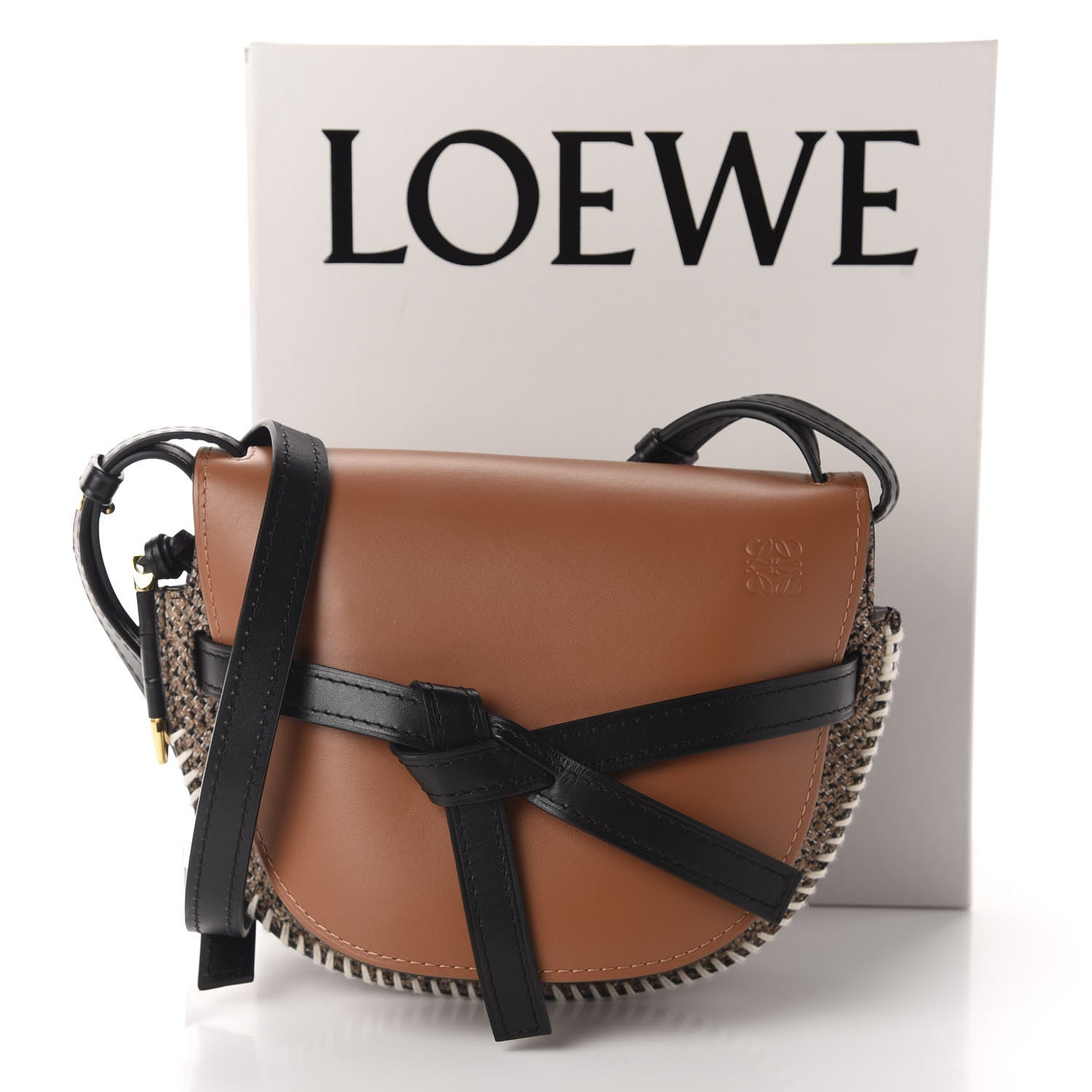 Loewe Calfskin Tweed Small Gate Crossbody Bag Tan 11 of 11