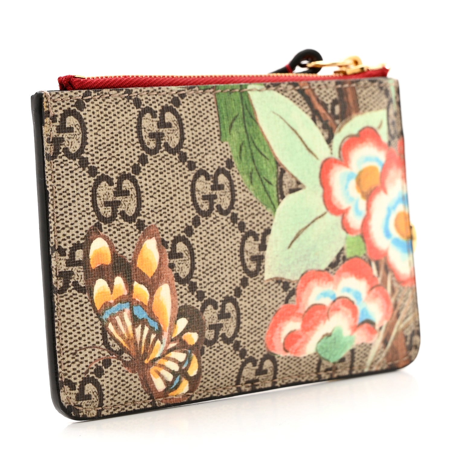 Gucci GG Supreme Monogram Tian Key Case Beige Multicolor Red 3 of 6