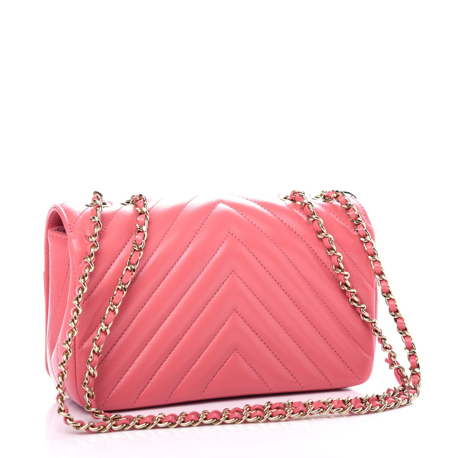 Chanel Calfskin Chevron Quilted Mini Statement Flap Pink 3 of 11