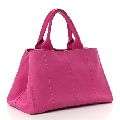 Prada Canapa Small Logo Shopping Tote Fuxia 2 of 8