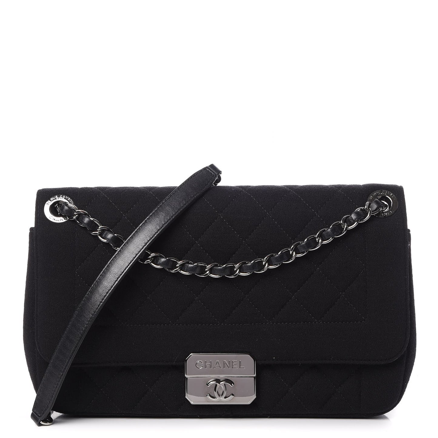 Jersey Quilted Medium Chic With Me Flap Black