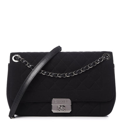 Chanel Jersey Quilted Medium Chic With Me Flap Black 1 of 8