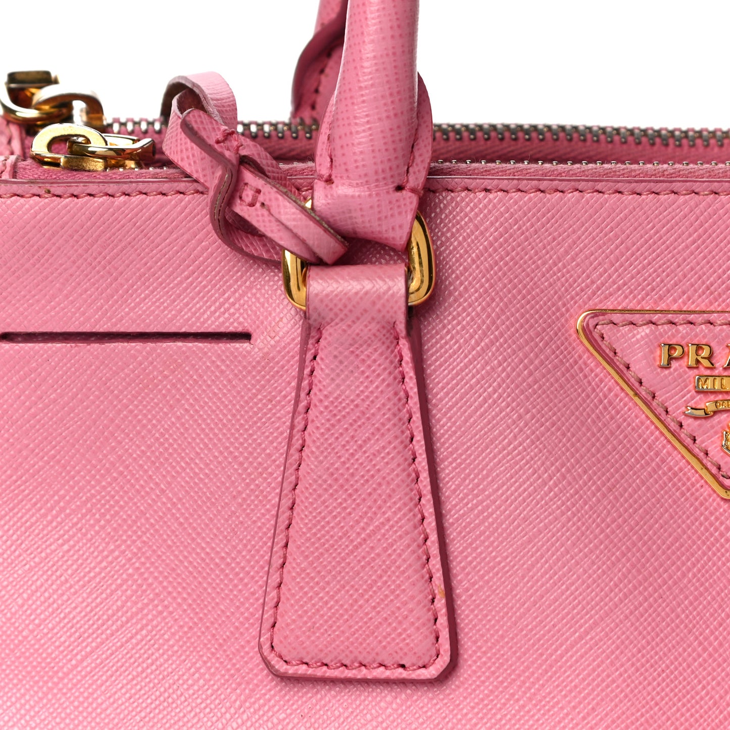 Saffiano Lux Mini Galleria Double Zip Tote Begonia