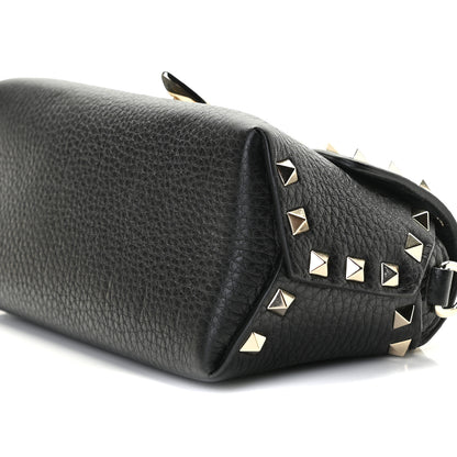 Valentino Garavani Pebbled Calfskin Mini Rockstud Crossbody Bag Black 7 of 9