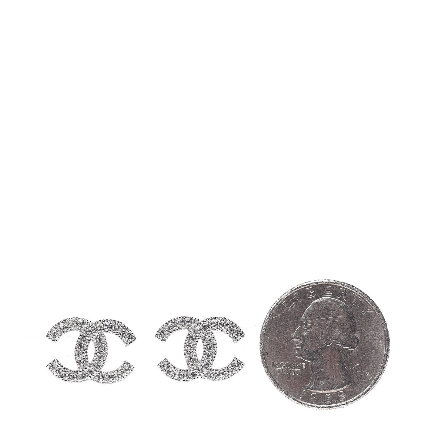 Crystal CC Earrings Silver
