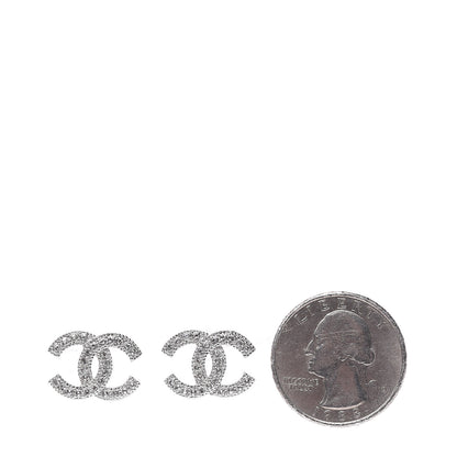 Chanel Crystal CC Earrings Silver 2 of 5