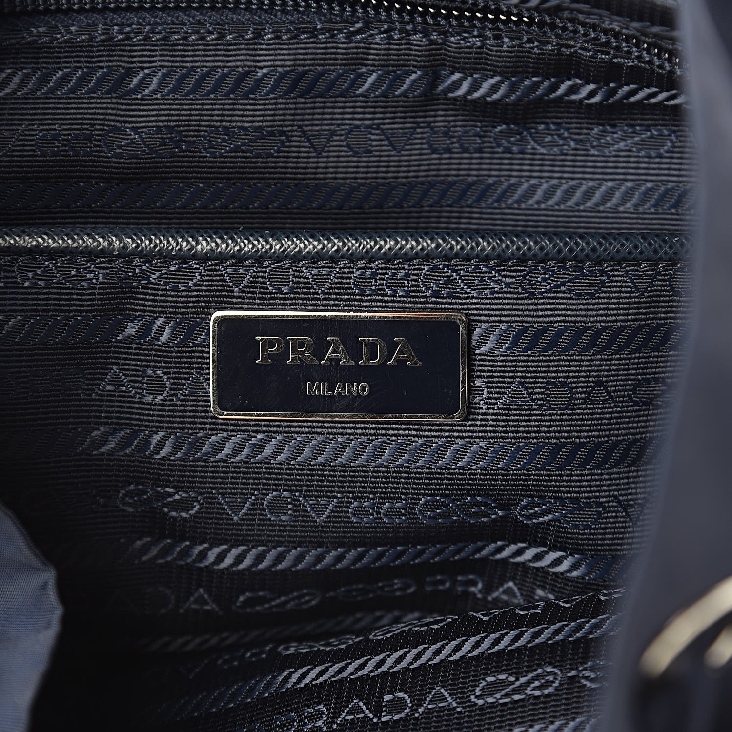 Prada Nylon Vela Saffiano Medium Cinch Backpack Baltico 6 of 13