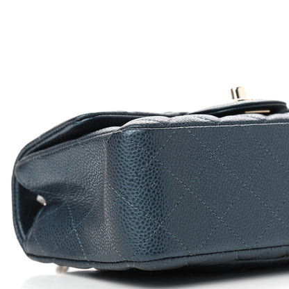 Chanel Iridescent Caviar Quilted Mini Rectangular Flap Dark Blue 8 of 9