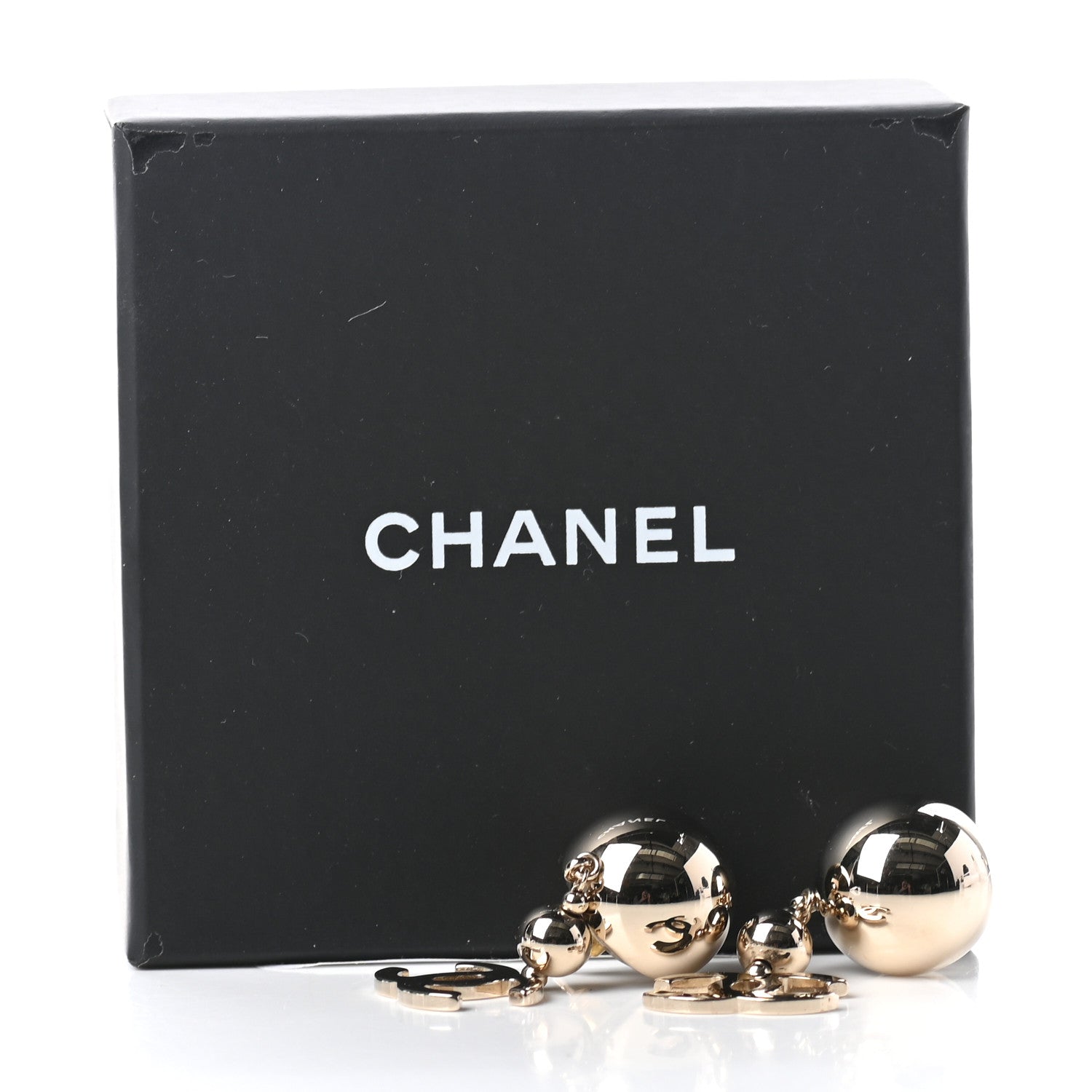 Chanel Metal CC Drop Earrings Gold 5 of 5