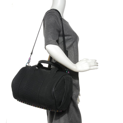 Alexander Wang Leather Rocco Duffel Matte Black w Iridescent Hardware 2 of 6