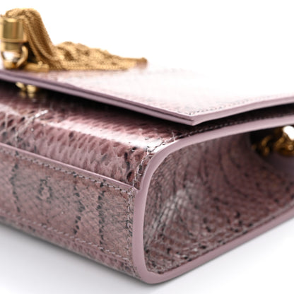 Saint Laurent Snakeskin Small Classic Monogram Kate Tassel Satchel Rose Brown 10 of 11