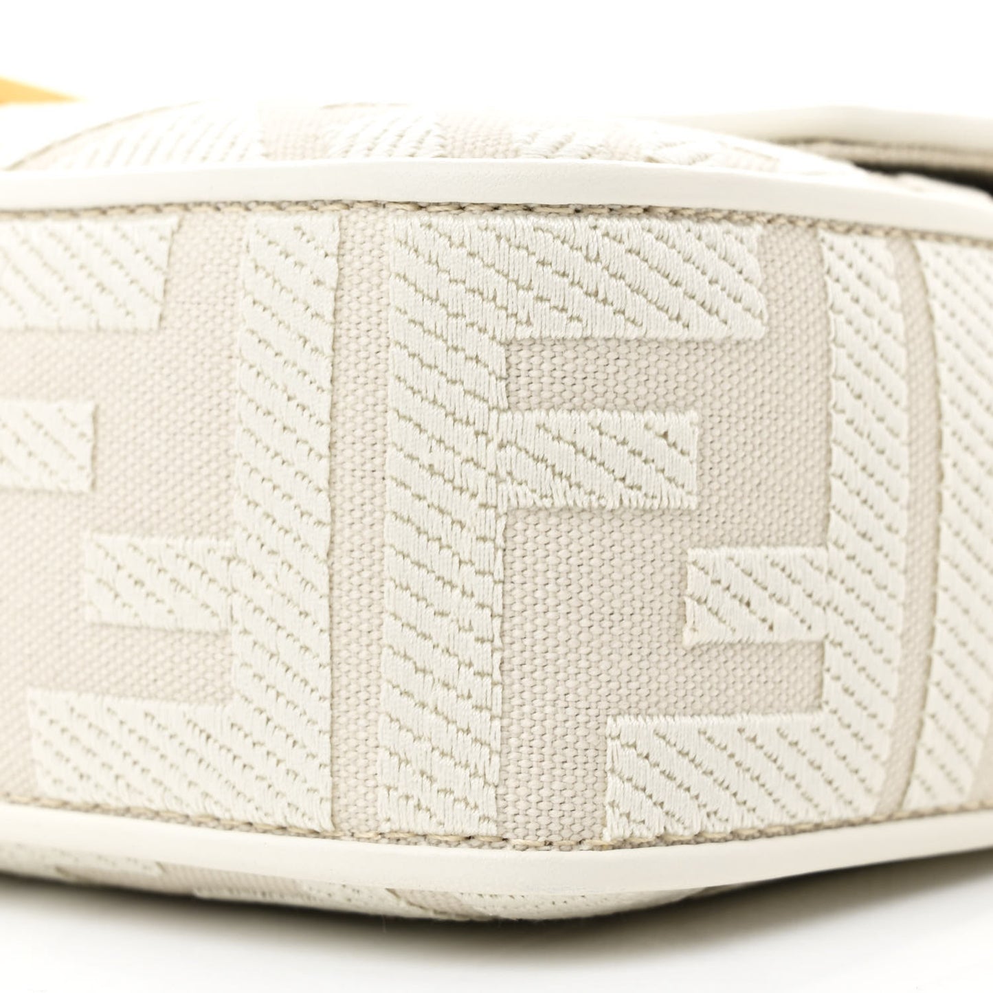 Canvas Vitello King Extra Strap FF Embroidered Baguette White Ice