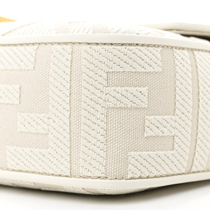 Fendi Canvas Vitello King Extra Strap FF Embroidered Baguette White Ice 10 of 13
