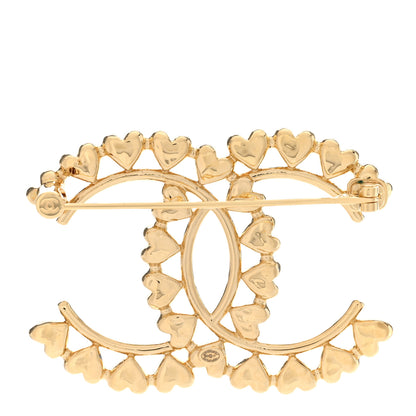Chanel Metal CC Heart Brooch Gold 3 of 5