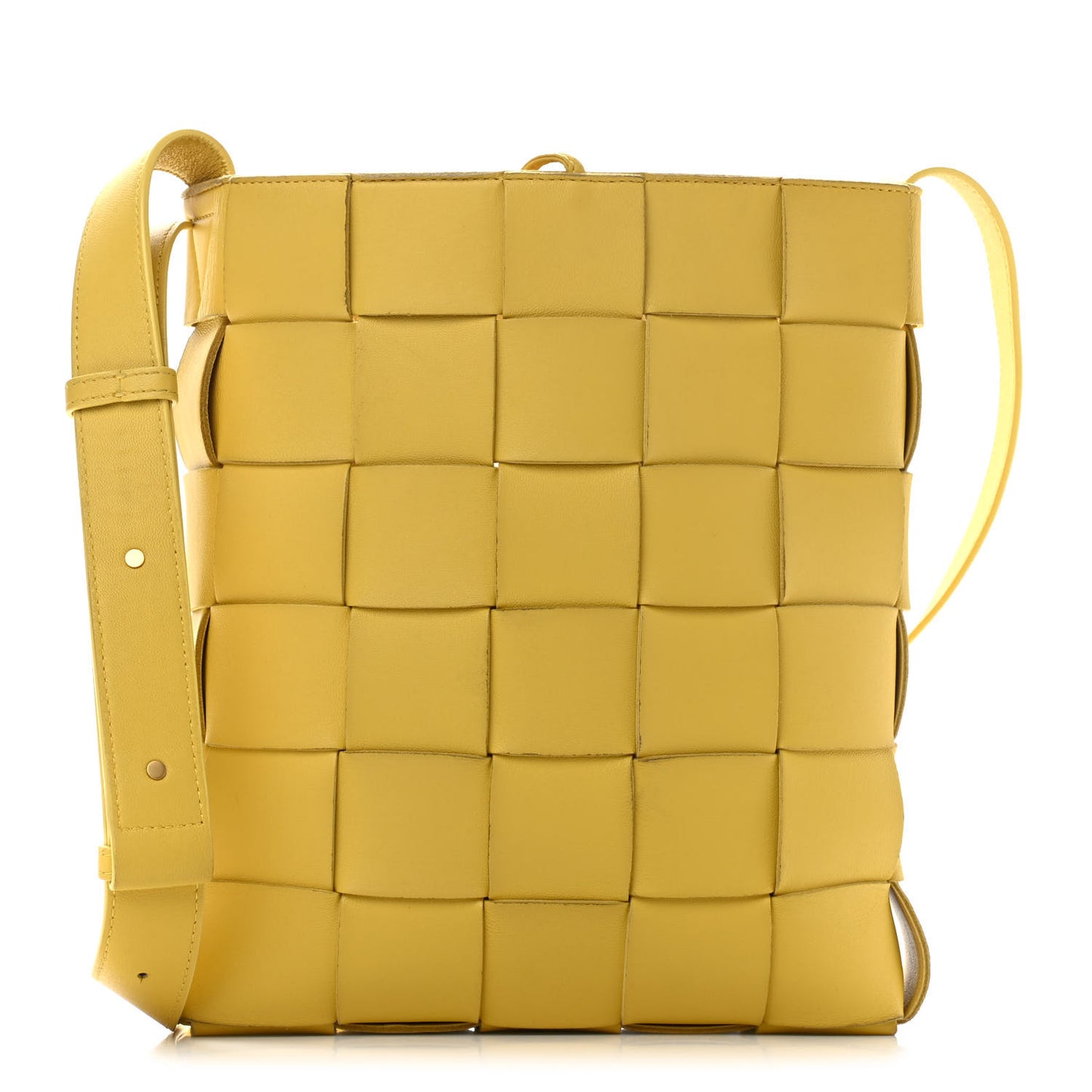 Lambskin Maxi Intrecciato Cassette Messenger Buttercup Yellow