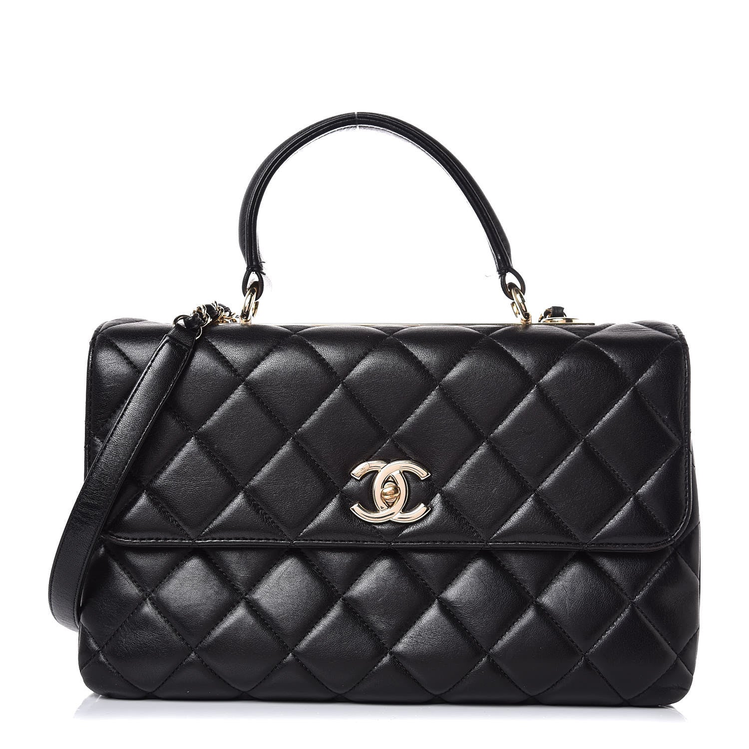Chanel Lambskin Quilted Medium Trendy CC Flap Dual Handle Bag Black 1 of 10