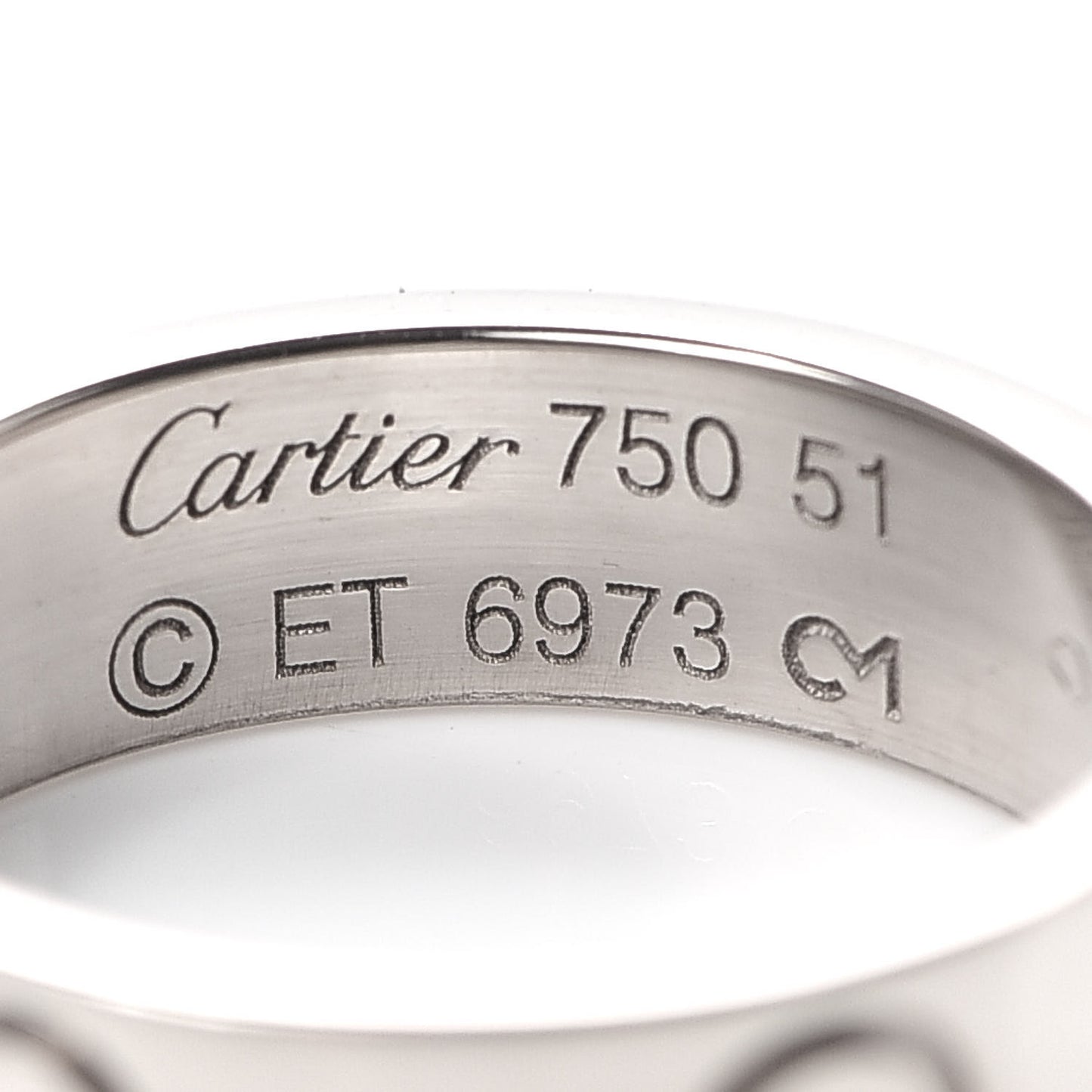 18K White Gold 5.5mm LOVE Ring 51 5.75