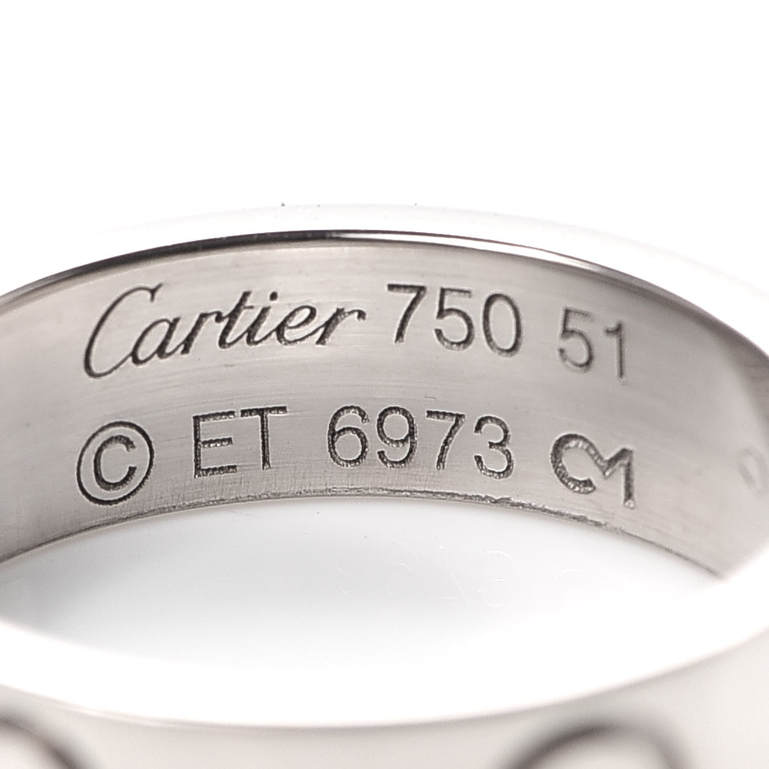 Cartier 18K White Gold 5.5mm LOVE Ring 51 5.75 4 of 4