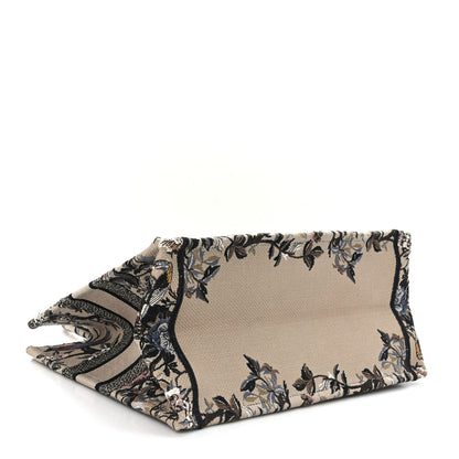 Christian Dior Canvas Embroidered Jardin D'Hiver Medium Book Tote Beige Multicolor 4 of 9