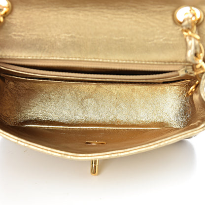 Chanel Metallic Lambskin Quilted Mini Square Flap Gold 4 of 16