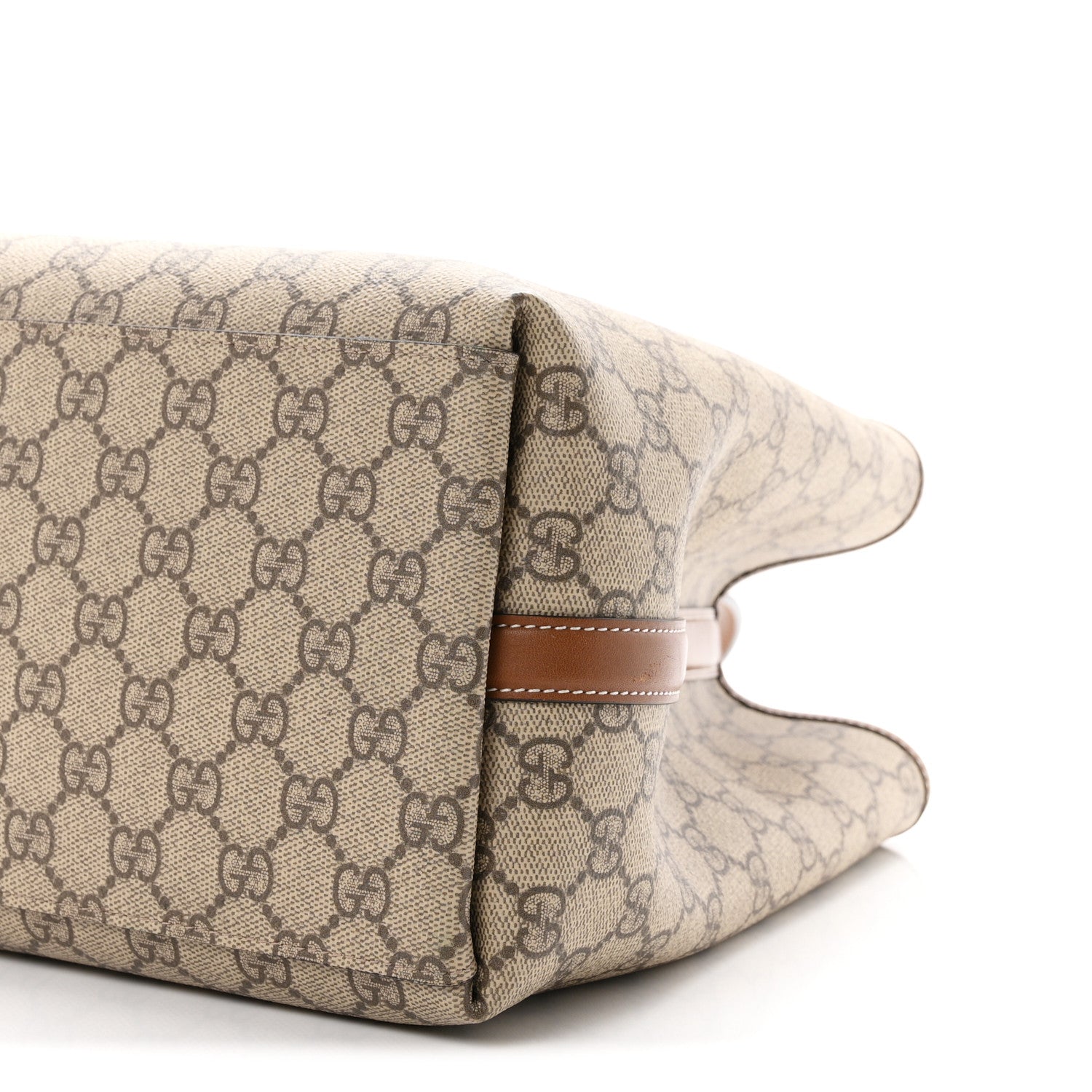 Gucci GG Supreme Monogram Emblem Large Tote Bag Beige Dark Brown 9 of 9
