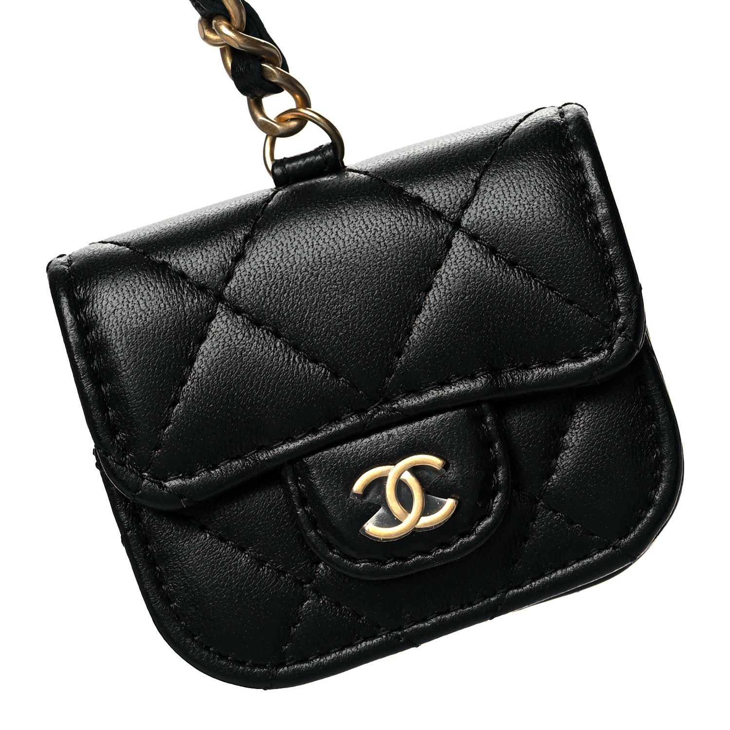 Chanel Pearl Lambskin Pearl Crown CC Wristlet Multi Pouches Black 6 of 7