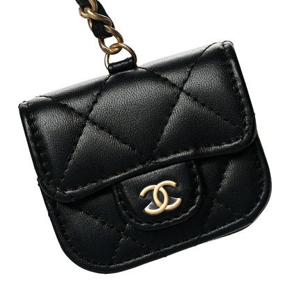 Chanel Pearl Lambskin Pearl Crown CC Wristlet Multi Pouches Black 6 of 7