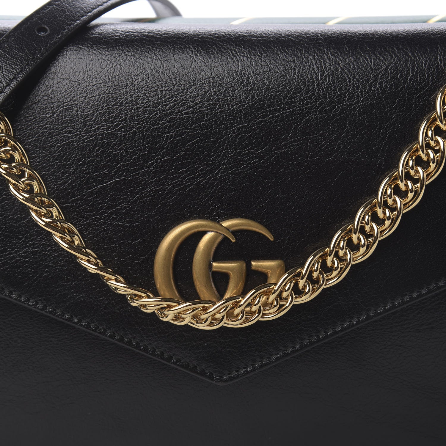 Gucci Calfskin Diagonal GG Medium Thiara Double Envelope Shoulder Bag Emerald Green Black 11 of 11