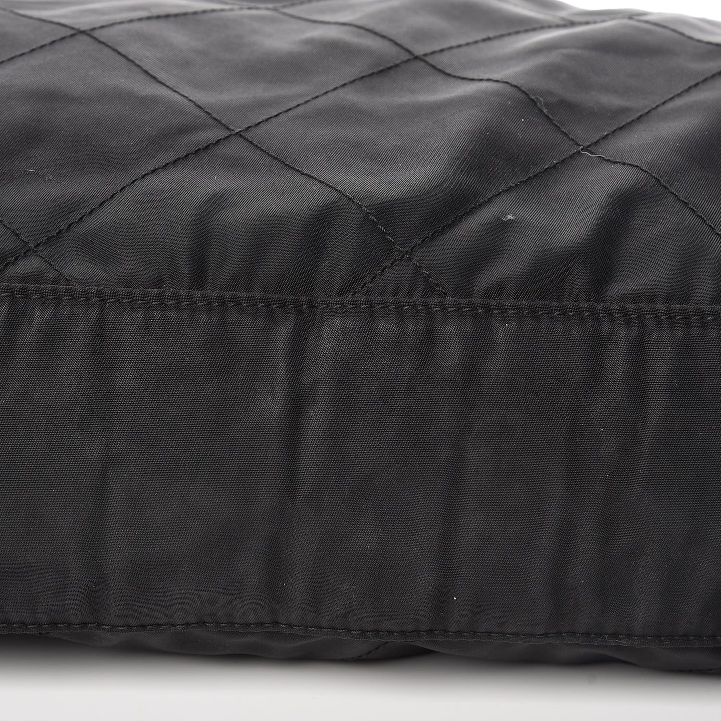 Nylon Tessuto Impuntu Quilted Shoulder Bag Black
