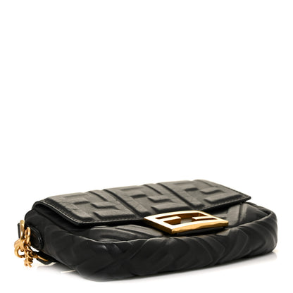 Fendi Nappa FF 1974 Embossed Mini Baguette Black 4 of 8
