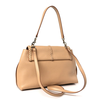 Chloe Grained Calfskin Medium Penelope Shoulder Bag Milky Brown 3 of 9