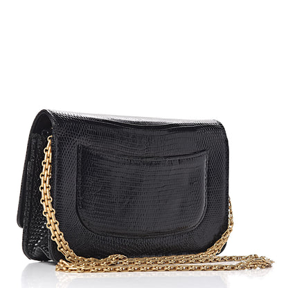 Chanel Lizard Reissue Wallet on Chain WOC Black 3 of 12
