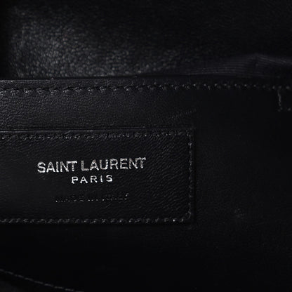 Saint Laurent Sheepskin Matelasse Chevron Monogram Large College Satchel Black 7 of 8