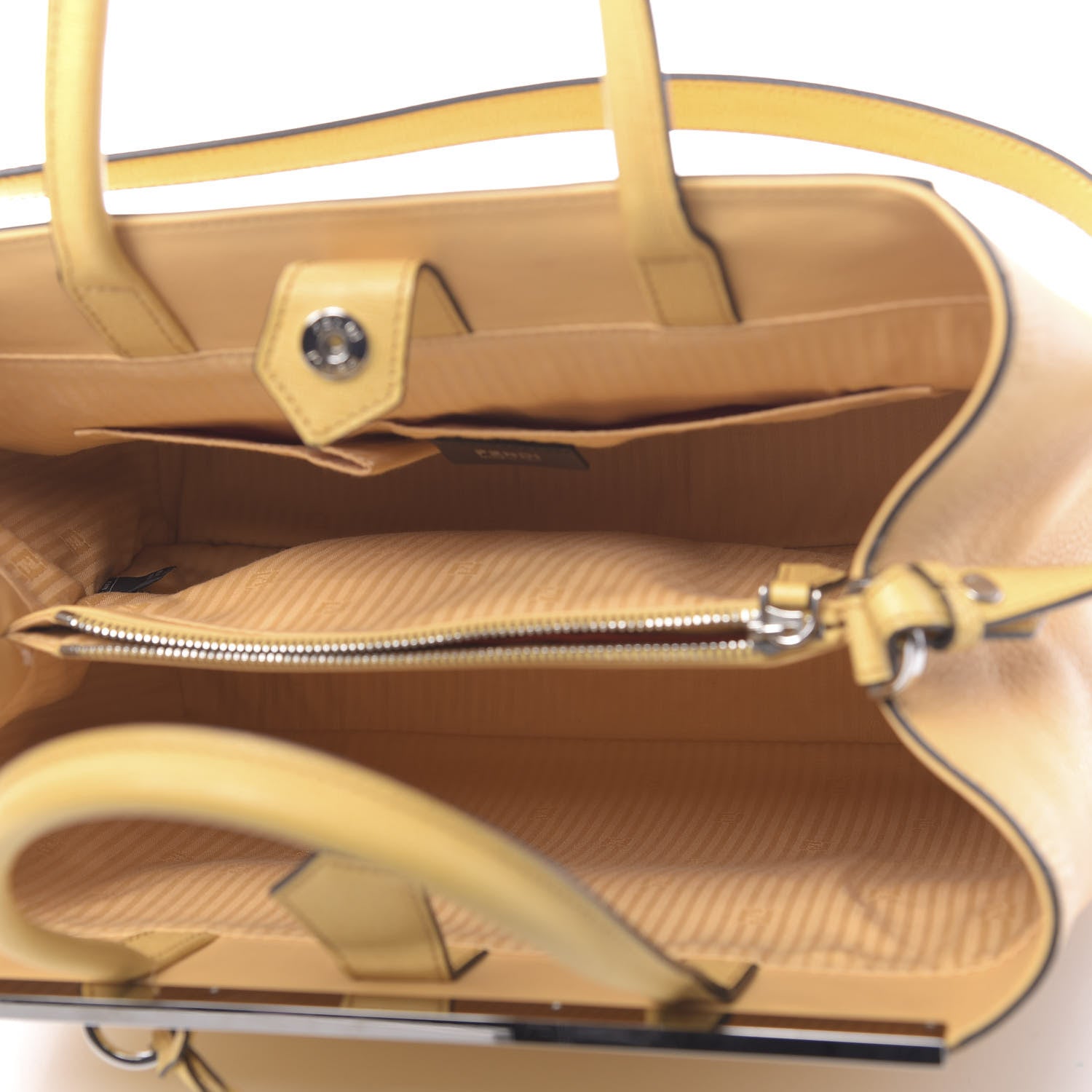 Fendi Vitello Elite Flamingo Regular 2Jours Tote Giallo Alchemy 5 of 13