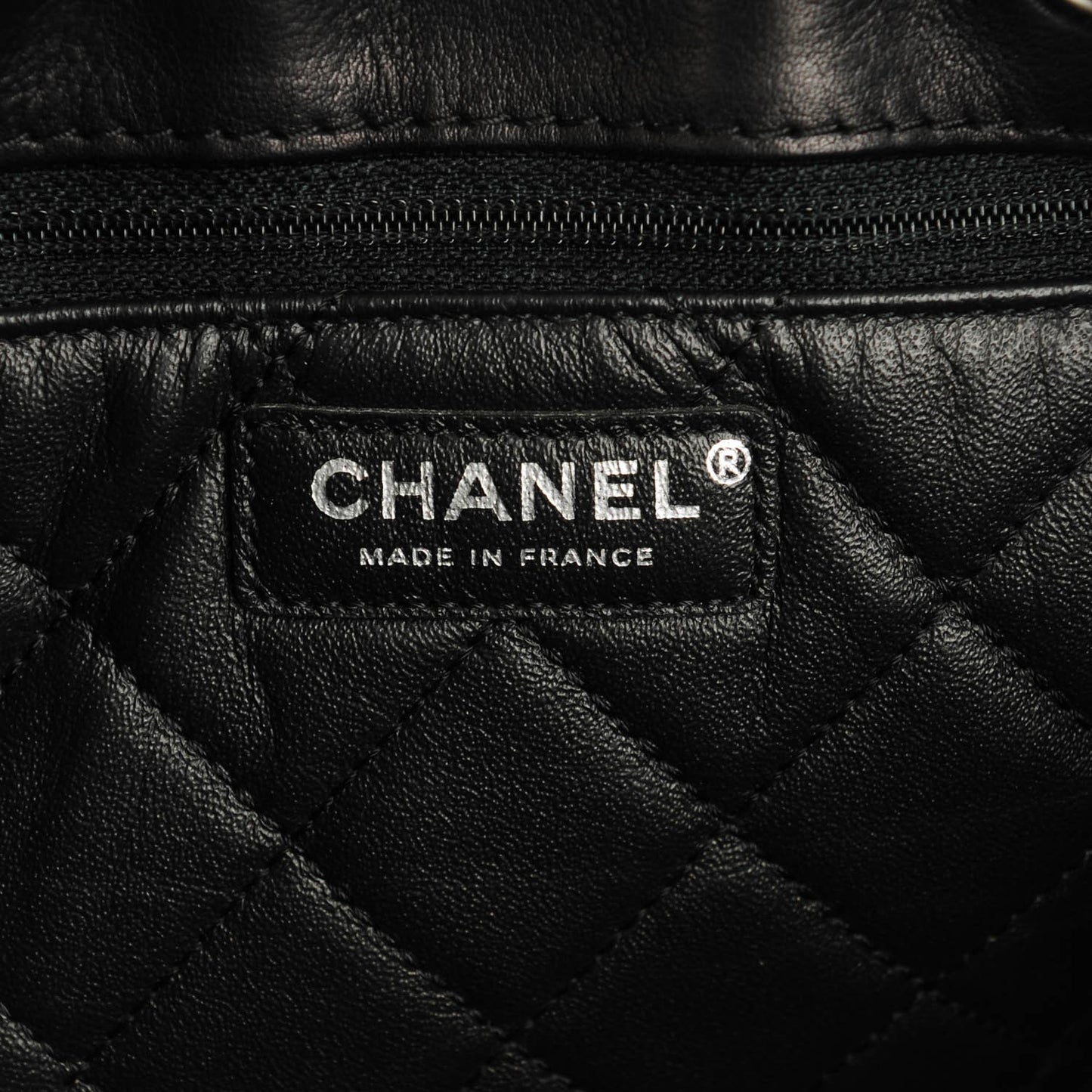 Calfskin Stitched Large Urban Luxury Drawstring Backpack Black