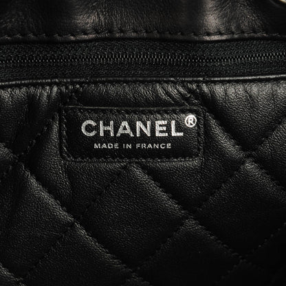 Chanel Calfskin Stitched Large Urban Luxury Drawstring Backpack Black 6 of 7