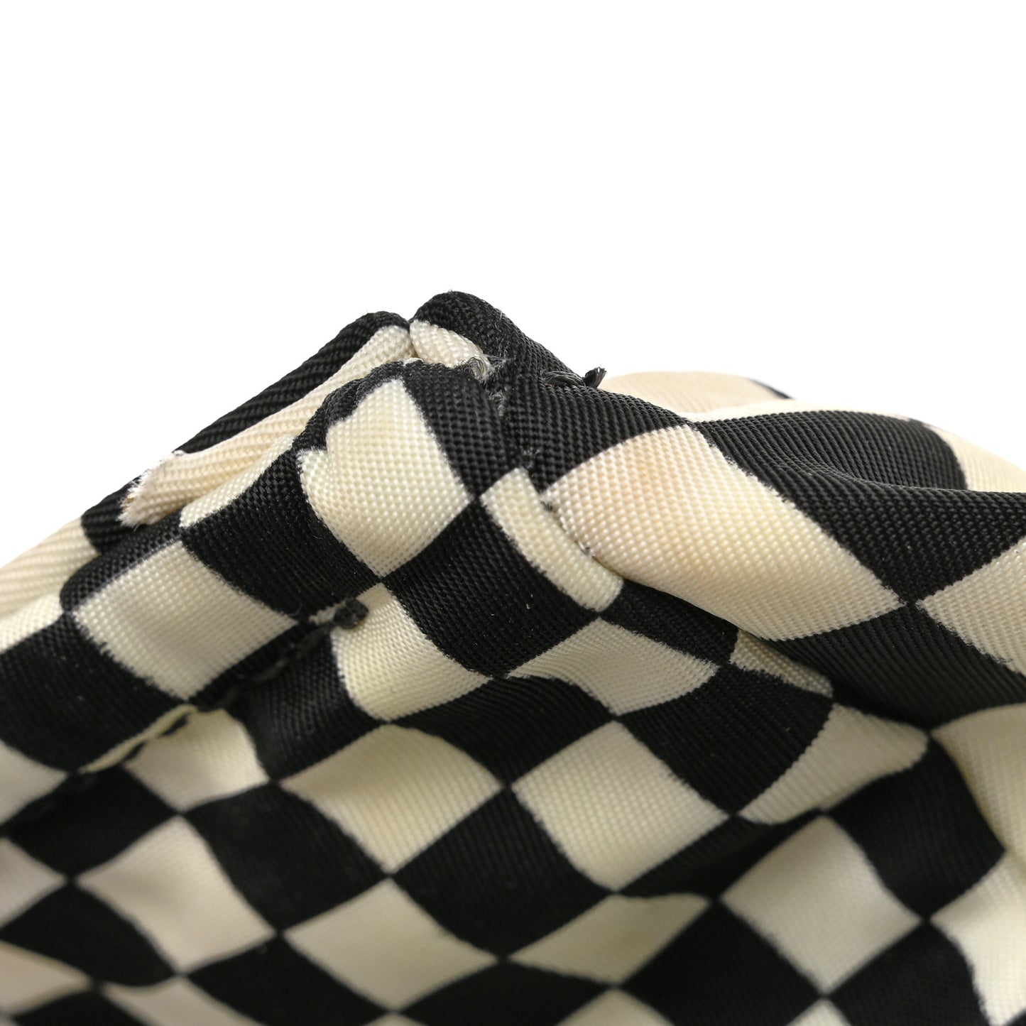Nylon Checker Print Large Pandora Black White