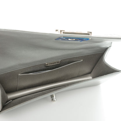 Chanel Metallic Lambskin Quilted Boy Flap Clutch Silver 5 of 7