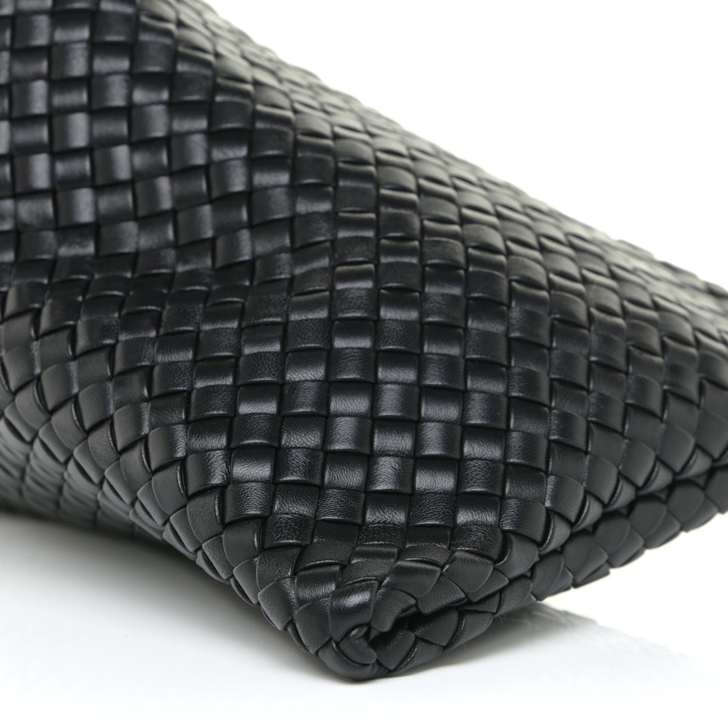 Nappa Intrecciato Crisscross Clutch Black