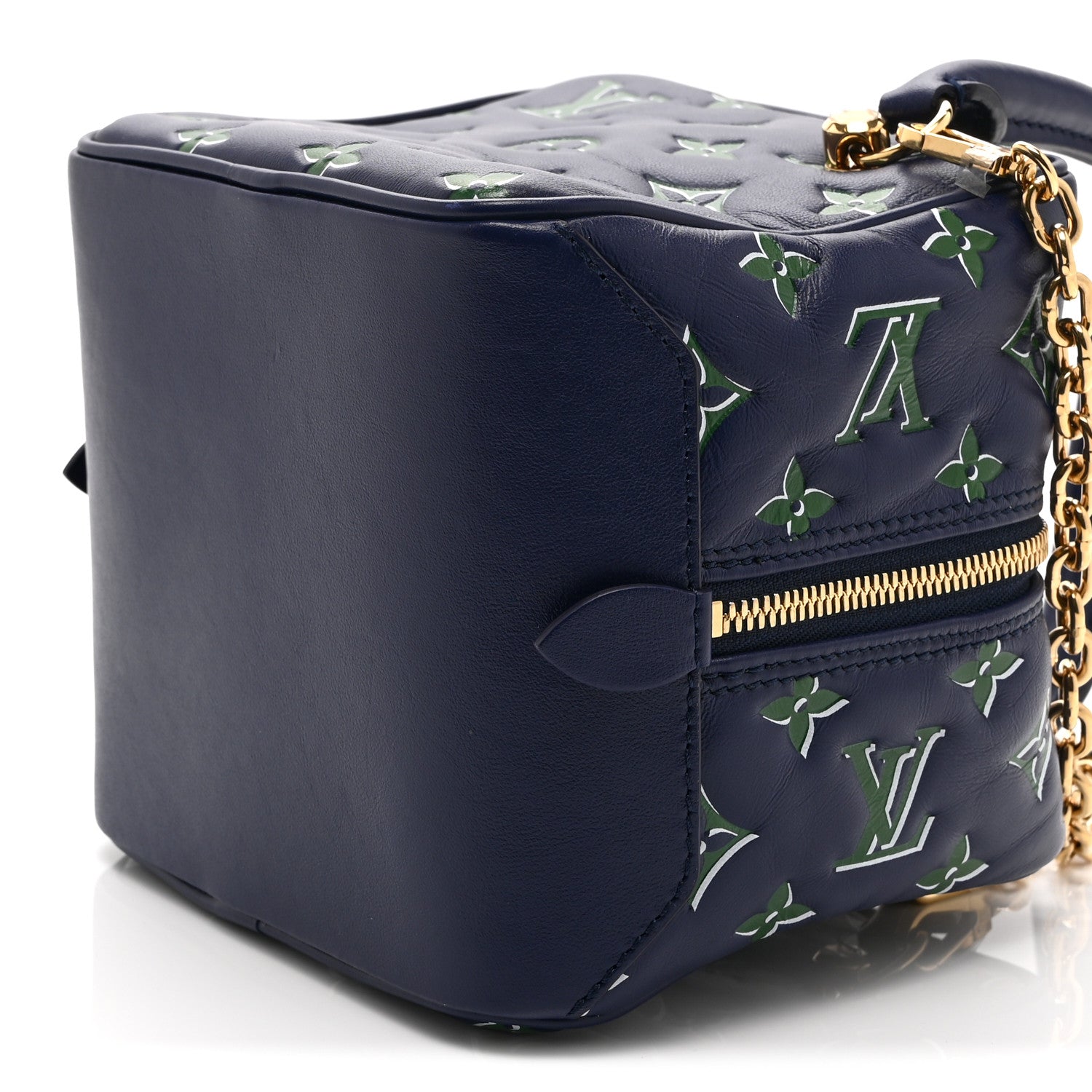 Louis Vuitton Lambskin Embossed Monogram Square Bag Blue Green 9 of 9