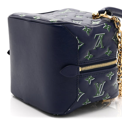 Louis Vuitton Lambskin Embossed Monogram Square Bag Blue Green 9 of 9