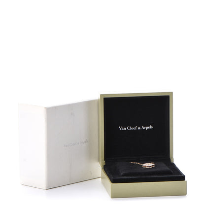 Van Cleef & Arpels 18K Rose Gold Diamond Mother of Pearl Vintage Alhambra Pendant Necklace 8 of 8
