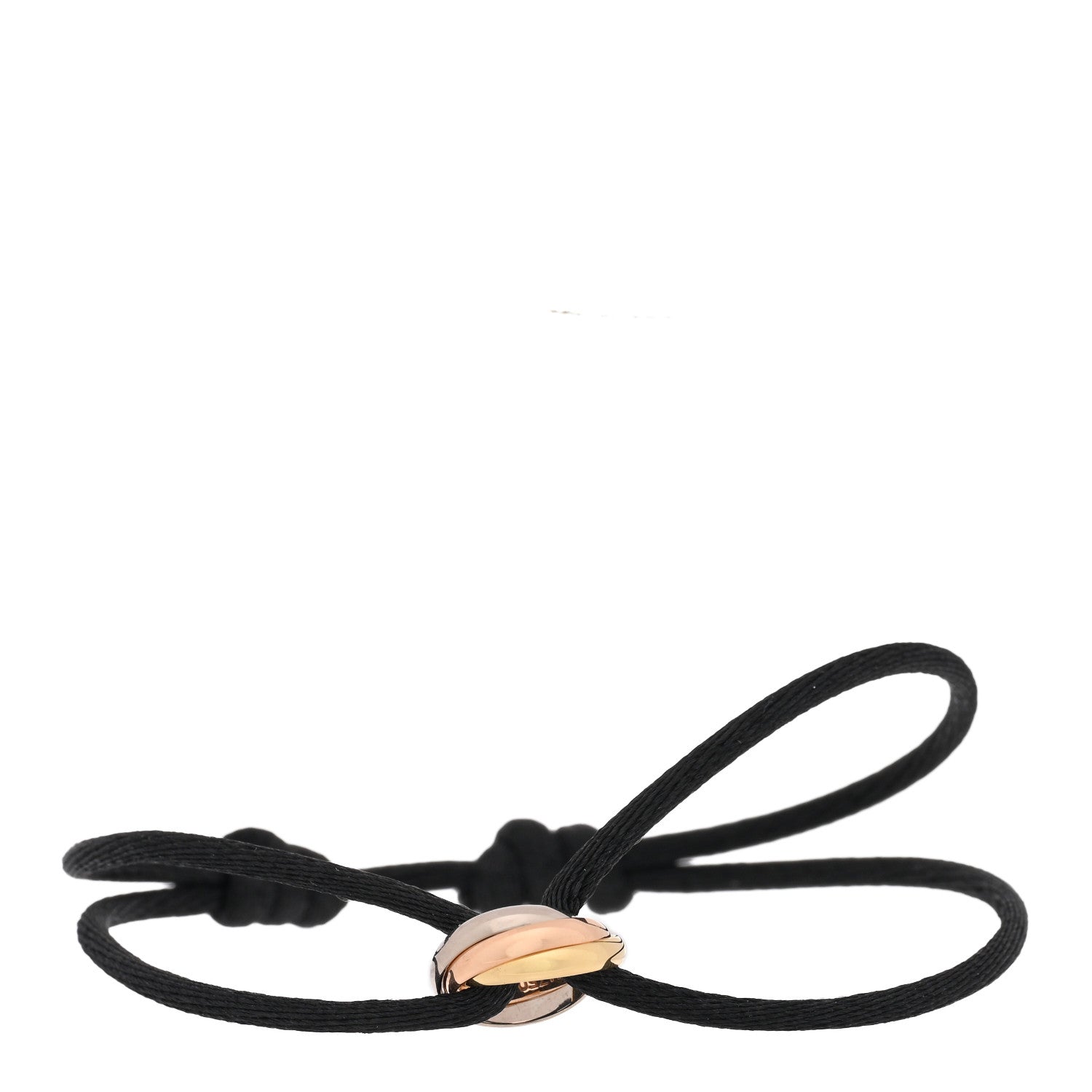 Cartier 18k Pink Yellow White Gold Trinity Adjustable Cord Bracelet Black 1 of 3