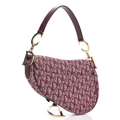 Christian Dior Monogram Saddle Bag Burgundy 3 of 9