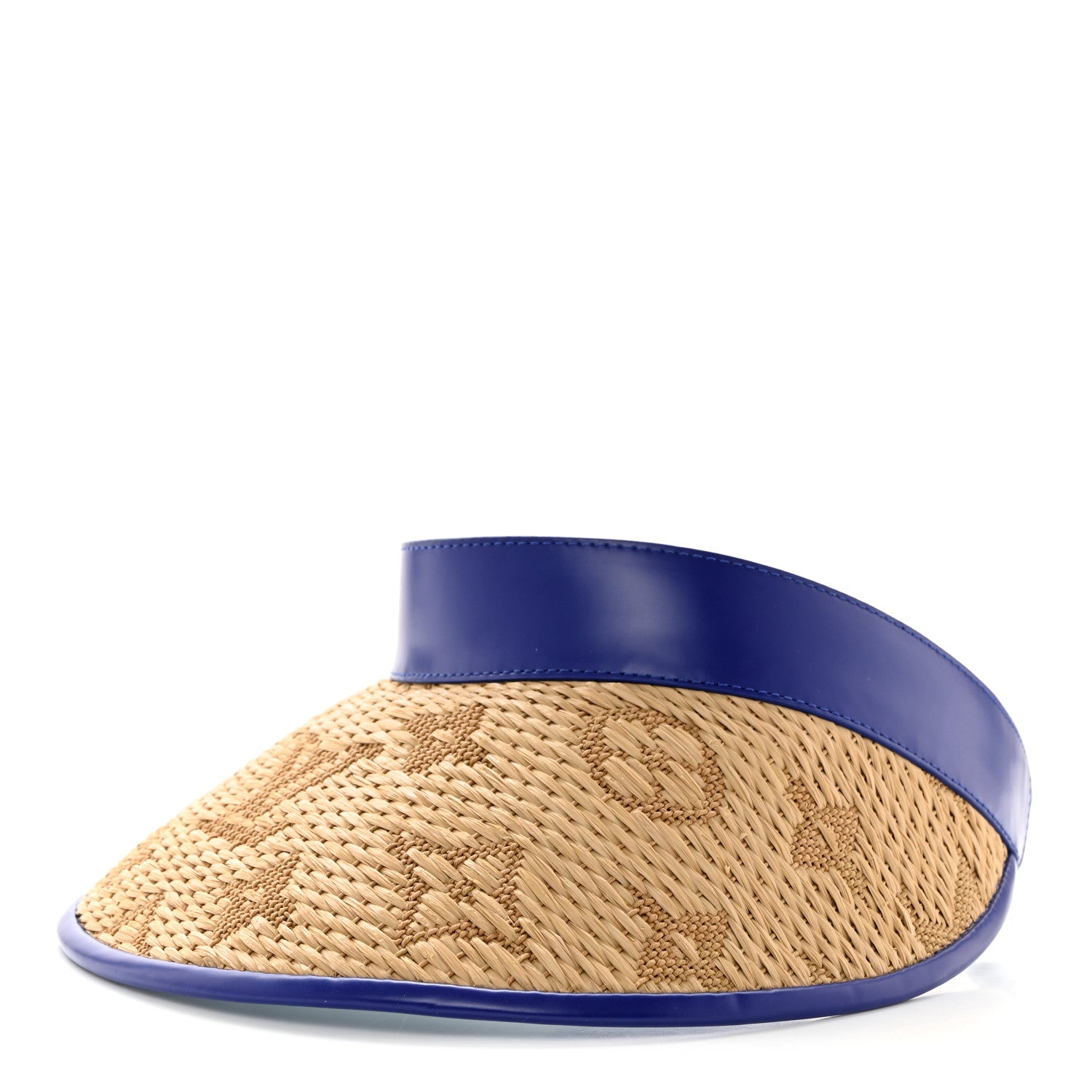 Louis Vuitton Calfskin Raffia Monogram Strawgram Visor Blue 1 of 8
