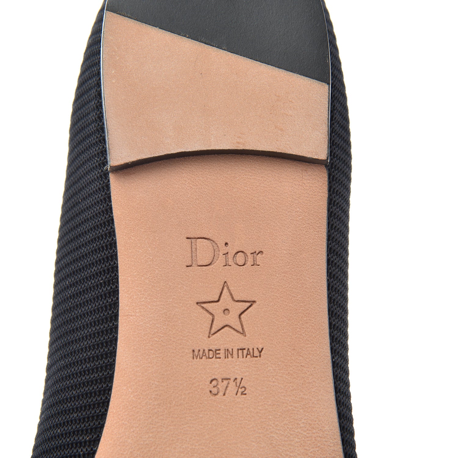 Christian Dior Fabric Ribbon Embroidered J'Adior Ballet Flats 37.5 Black 9 of 11