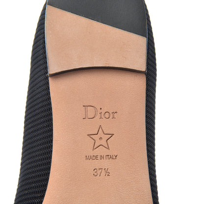 Christian Dior Fabric Ribbon Embroidered J'Adior Ballet Flats 37.5 Black 9 of 11